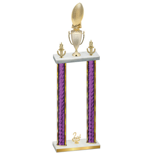 Double Purple Glacier Second Place Football Trophy