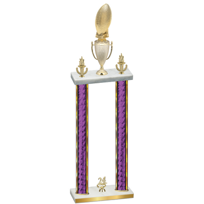 Double Purple Glacier Year Football Trophy