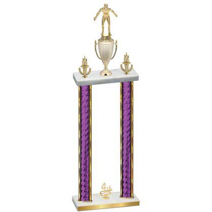 Double Purple Glacier Fourth Place Wrestling Trophy
