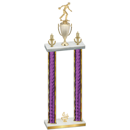 Double Purple Glacier Fourth Place Bowling Trophy