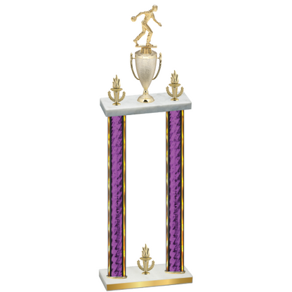 Double Purple Glacier Victory Bowling Trophy