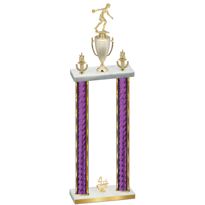 Double Purple Glacier Fourth Place Bowling Trophy