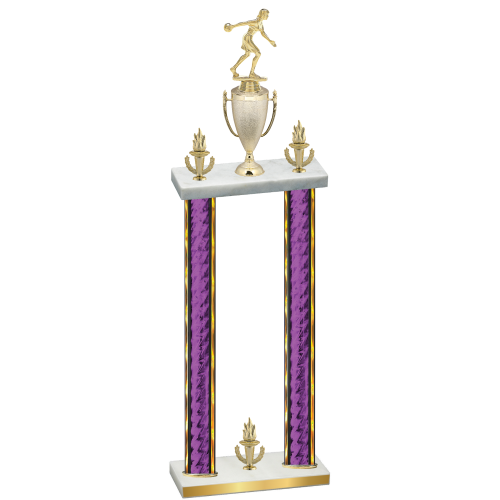 Double Purple Glacier Victory Bowling Trophy