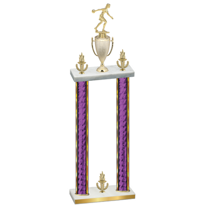 Double Purple Glacier Victory Bowling Trophy