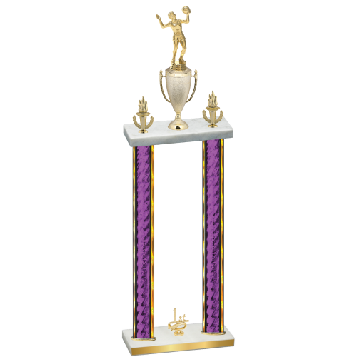 Double Purple Glacier First Place Volleyball Trophy