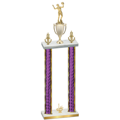 Double Purple Glacier First Place Volleyball Trophy