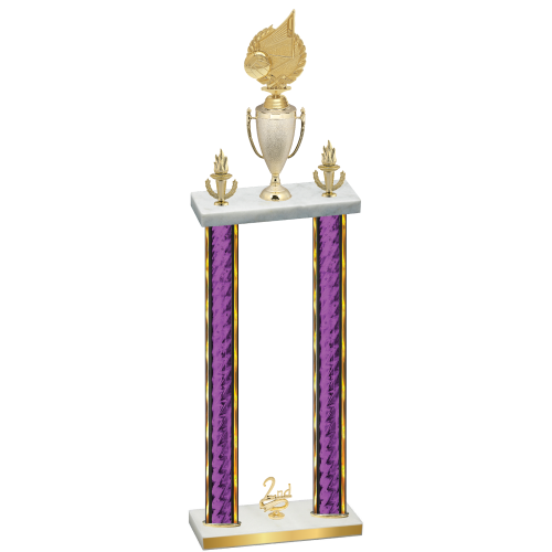 Double Purple Glacier Second Place Volleyball Trophy