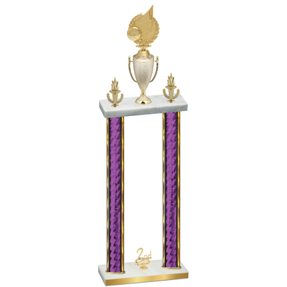 Double Purple Glacier Second Place Volleyball Trophy