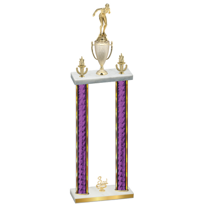 Double Purple Glacier Third Place Tennis Trophy
