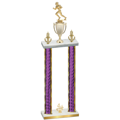Double Purple Glacier Fourth Place Football Trophy