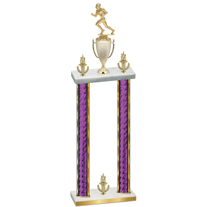Double Purple Glacier Victory Football Trophy