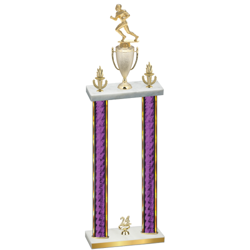 Double Purple Glacier Year Football Trophy