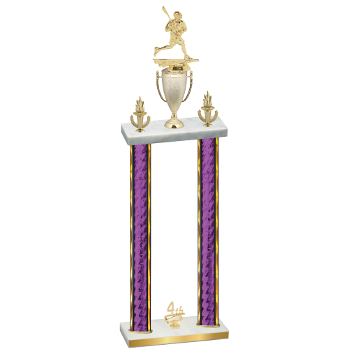 Double Purple Glacier Fourth Place Lacrosse Trophy