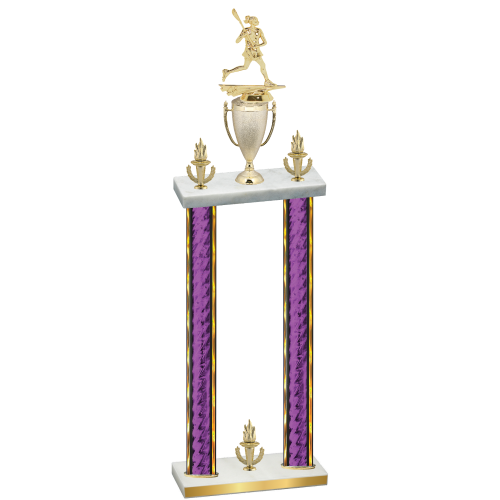Double Purple Glacier Victory Lacrosse Trophy