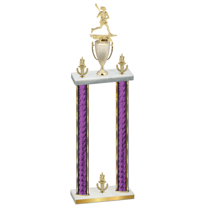 Double Purple Glacier Victory Lacrosse Trophy