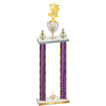 Double Purple Glacier First Place Pickleball Trophy