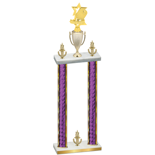 Double Purple Glacier Victory Pickleball Trophy