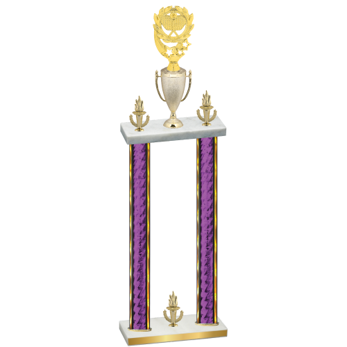 Double Purple Glacier Victory Pickleball Trophy