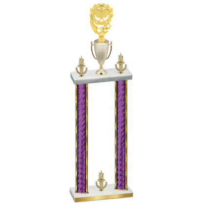 Double Purple Glacier Victory Pickleball Trophy