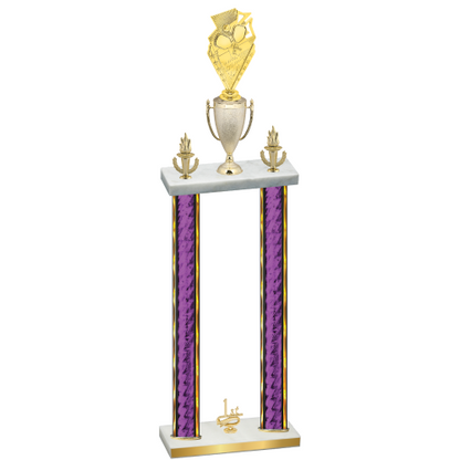 Double Purple Glacier First Place Pickleball Trophy