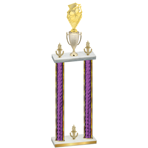 Double Purple Glacier Victory Pickleball Trophy