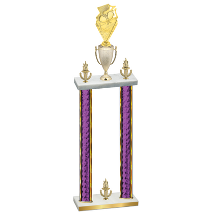 Double Purple Glacier Victory Pickleball Trophy