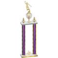 Double Purple Glacier Fourth Place Basketball Trophy