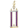 Double Purple Glacier Victory Flag Football Trophy