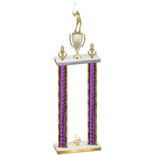 Double Purple Glacier First Place Golf Trophy