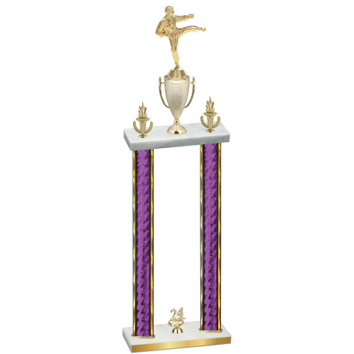Double Purple Glacier Year Karate Trophy