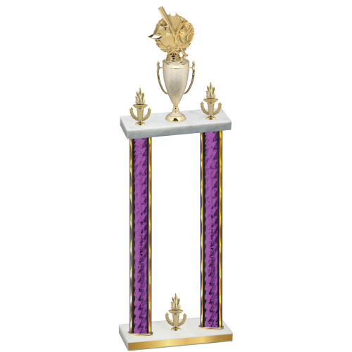 Double Purple Glacier Victory Baseball Trophy