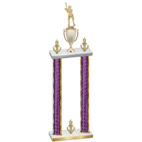 Double Purple Glacier Victory Baseball Trophy