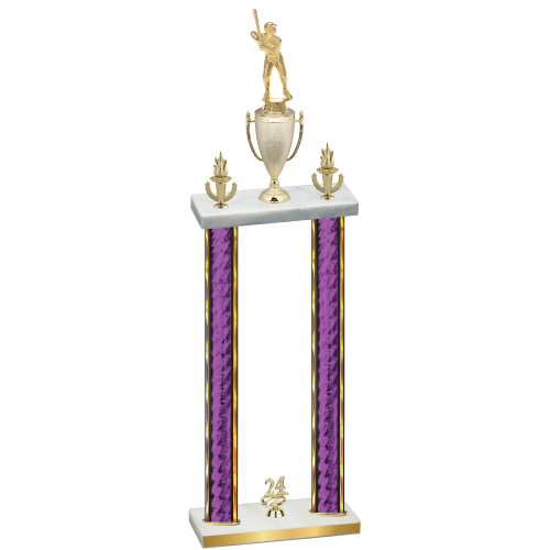 Double Purple Glacier Year Baseball Trophy