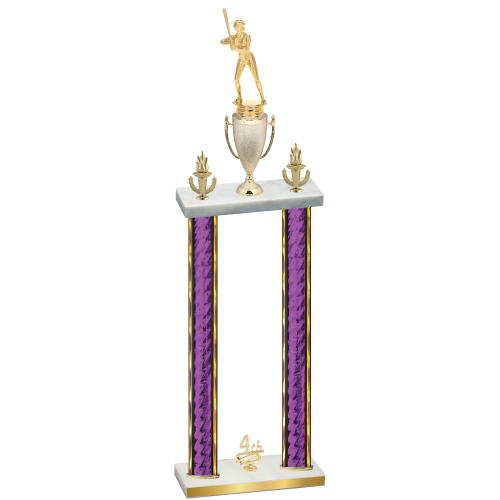 Double Purple Glacier Fourth Place Softball Trophy