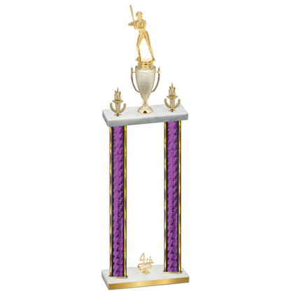 Double Purple Glacier Fourth Place Softball Trophy