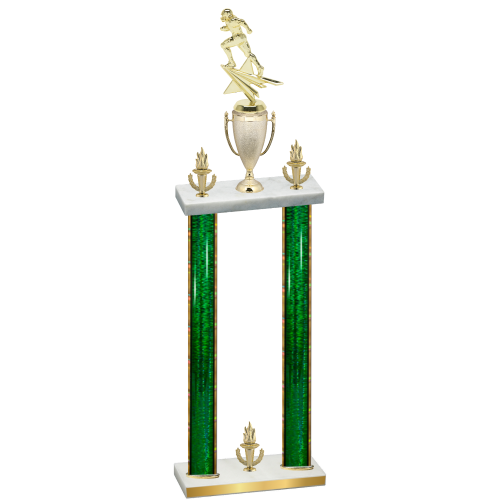 Double Green Glacier Victory Football Trophy
