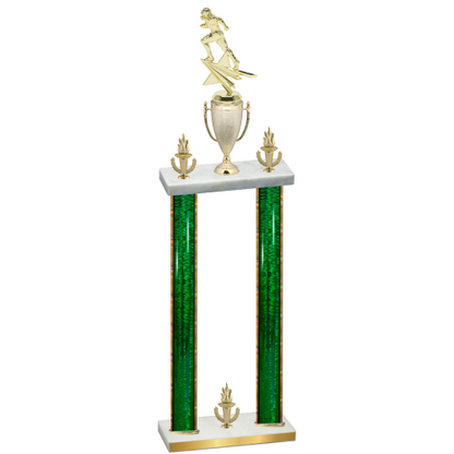 Double Green Glacier Victory Football Trophy