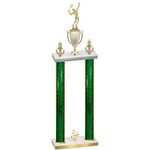 Double Green Glacier Fourth Place Tennis Trophy
