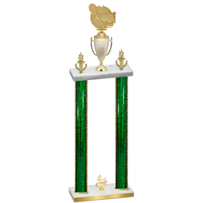 Double Green Glacier Fourth Place Tennis Trophy