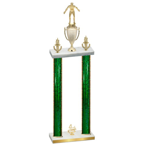 Double Green Glacier Fourth Place Wrestling Trophy