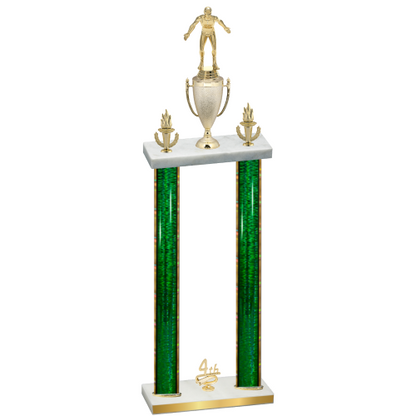 Double Green Glacier Fourth Place Wrestling Trophy