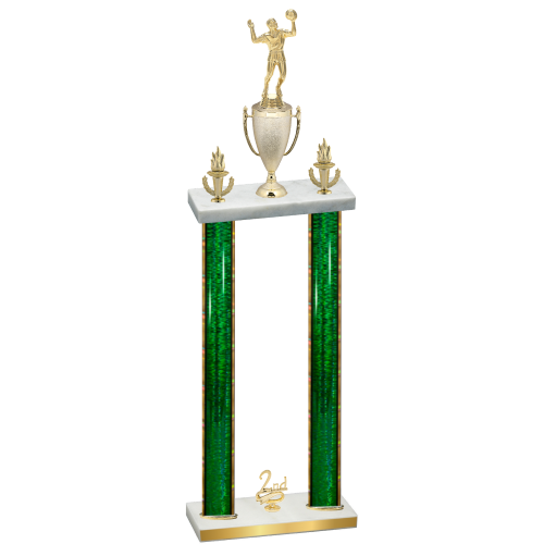 Double Green Glacier Second Place Volleyball Trophy