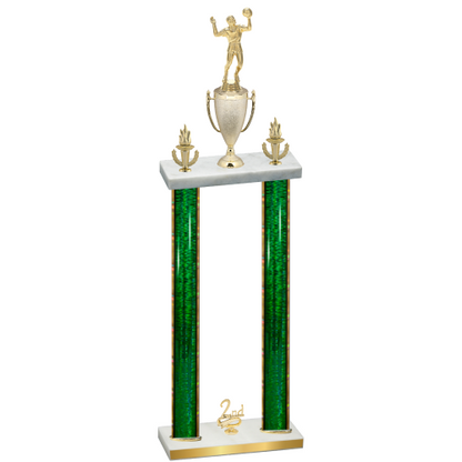 Double Green Glacier Second Place Volleyball Trophy