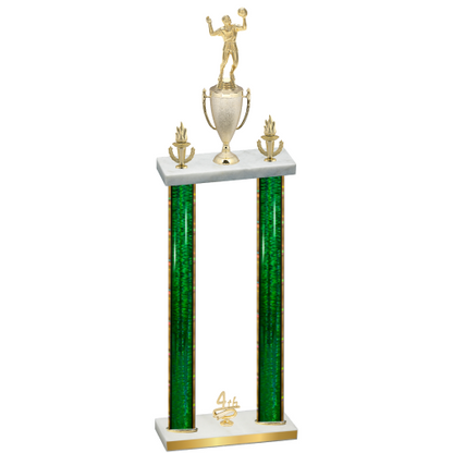 Double Green Glacier Fourth Place Volleyball Trophy
