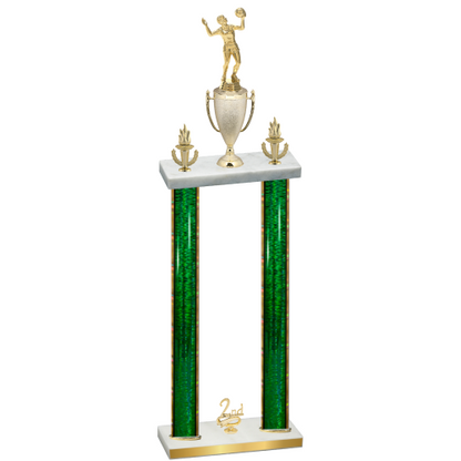 Double Green Glacier Second Place Volleyball Trophy