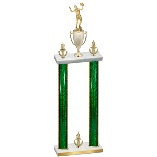 Double Green Glacier Victory Volleyball Trophy
