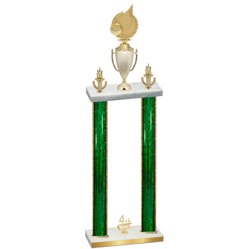 Double Green Glacier Fourth Place Volleyball Trophy