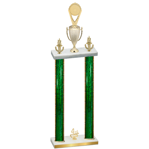 Double Green Glacier Fourth Place Insert Trophy