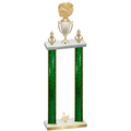 Double Green Glacier Third Place Cheerleading Trophy
