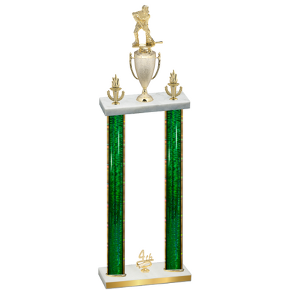 Double Green Glacier Fourth Place Hockey Trophy